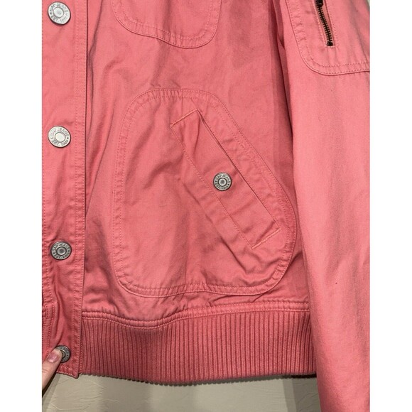 GAP Pink Bomber Stadium Snap Front Women's Jacket‎ Size XL Snaps & Pockets - Picture 4 of 11